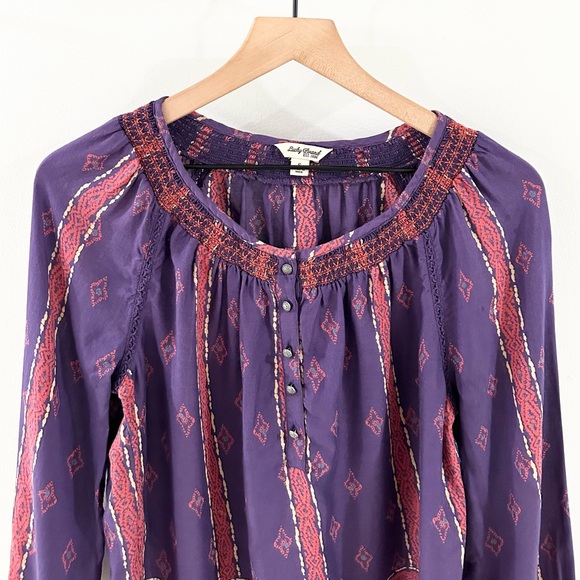 Lucky Brand Boho Blouse Purple Size Small - Picture 4 of 7